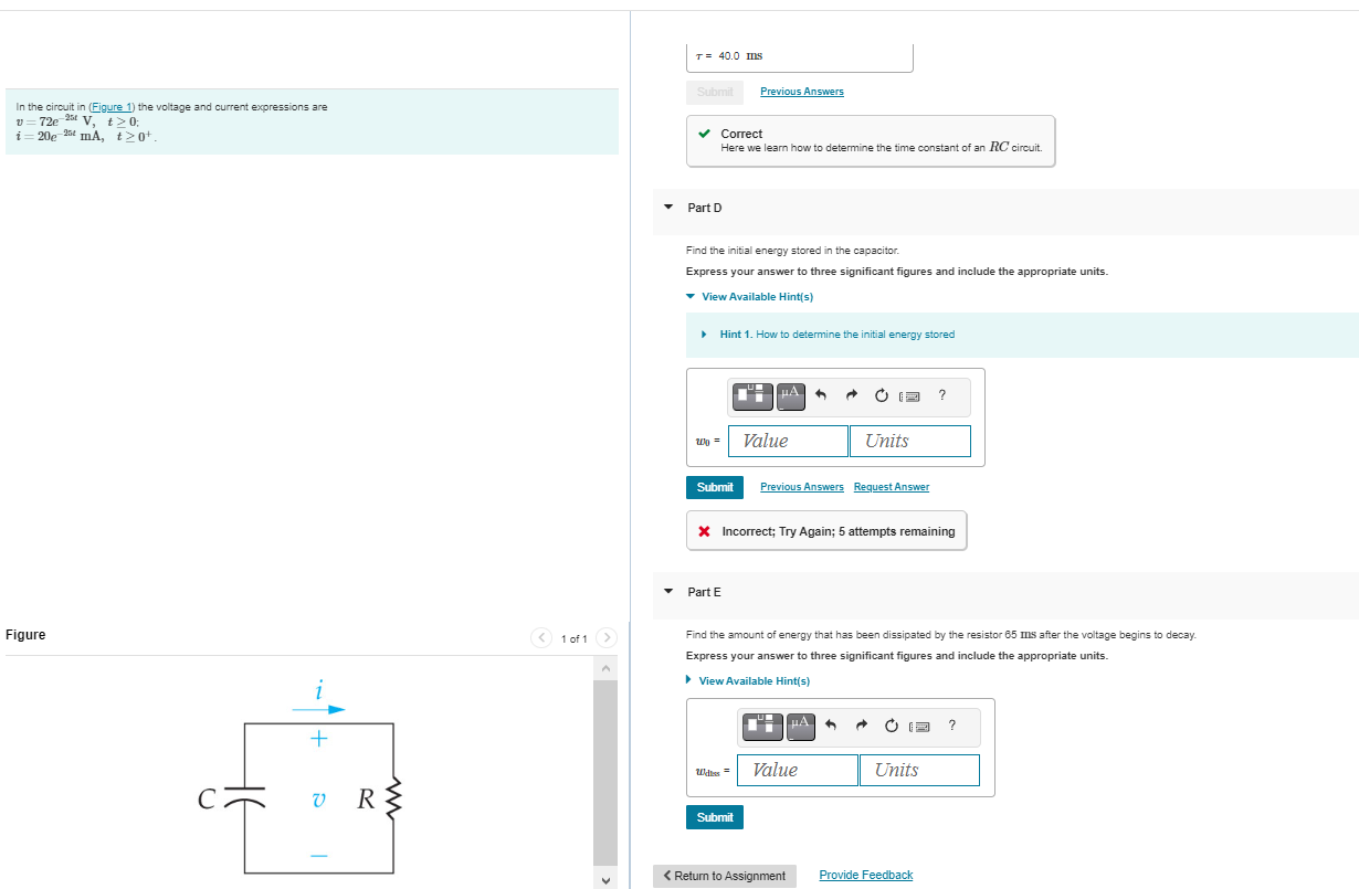 Solved In the circuit in (Figure 1) the voltage and current | Chegg.com
