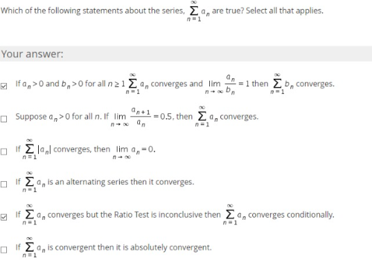 Solved Which of the following statements about the series, | Chegg.com