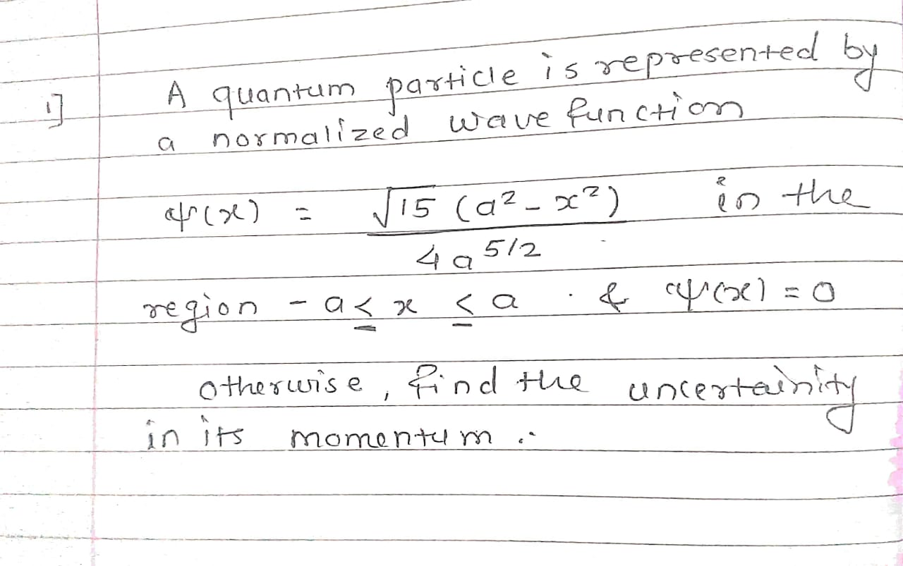 Solved ] A quantum particle is represented by a normalized | Chegg.com