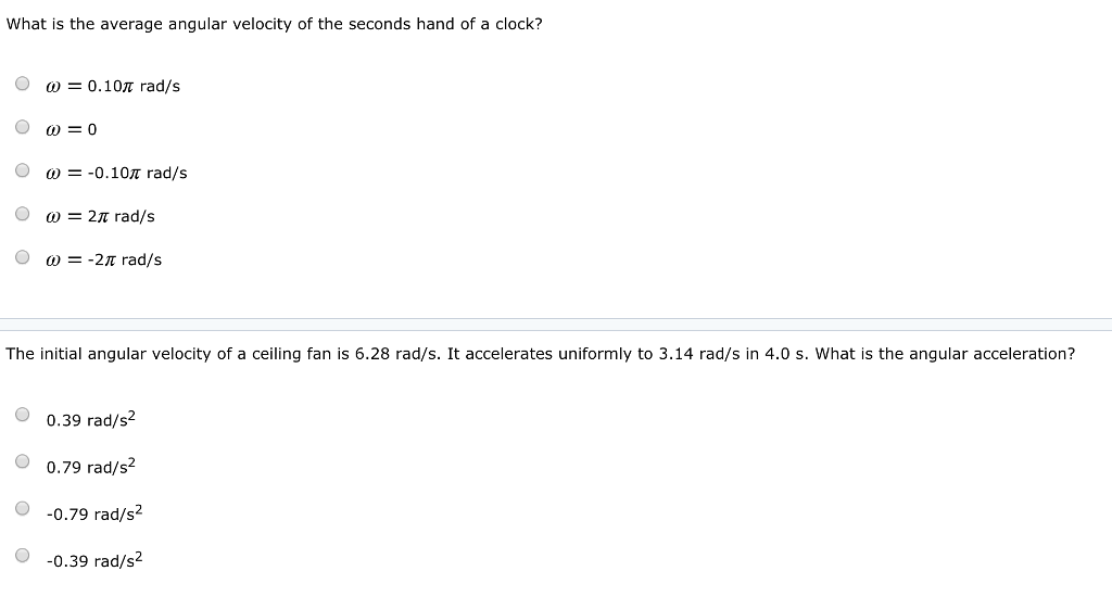 Solved What is the average angular velocity of the seconds