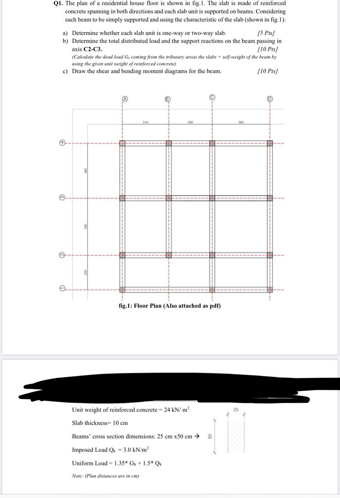 Solved The plan of a residential house floor is shown in | Chegg.com