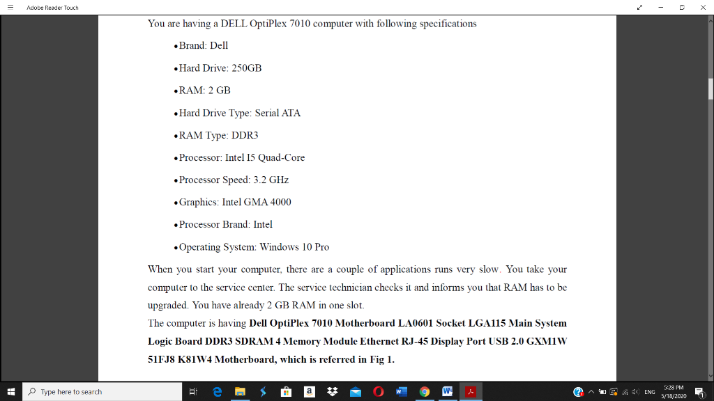 Solved Adobe Reader Touch You Are Having A Dell Optiplex Chegg Com