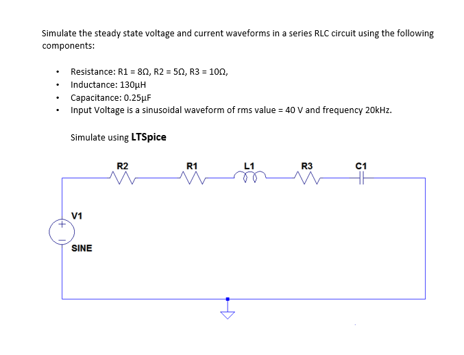 Solved Simulate the steady state voltage and current | Chegg.com
