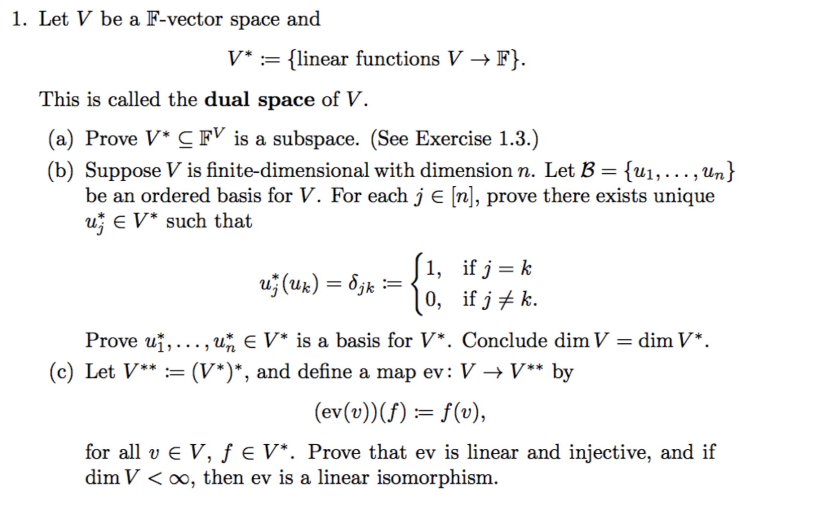 Solved 1 Let V Be A F Vector Space And V Linear Fun Chegg Com