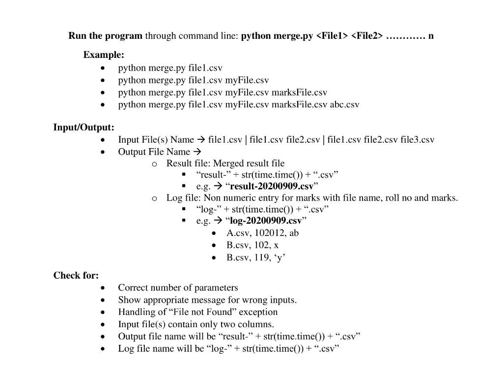 Develop A Command Line Program To Merge All The Chegg Com