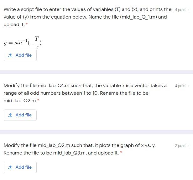 Solved Write a script file to enter the values of variables | Chegg.com