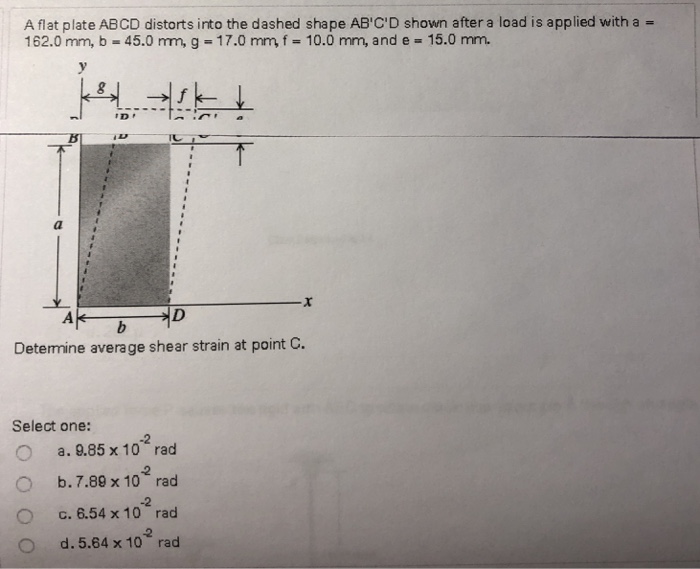 Solved A flat plate ABCD distorts into the dashed shape | Chegg.com