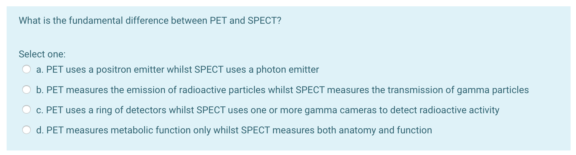 Solved What is the fundamental difference between PET and