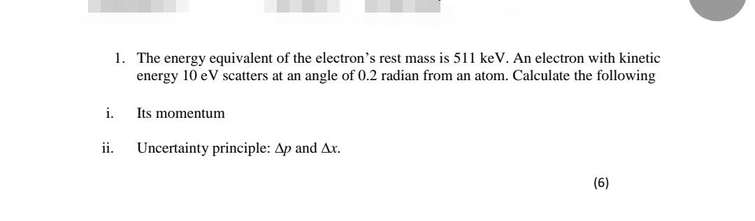 rest mass of electron in ev