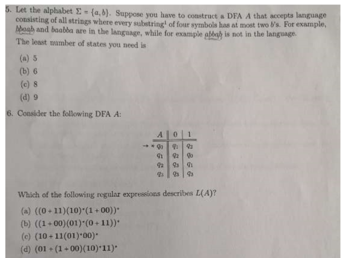 Solved 5. Let The Alphabet = {a,b). Suppose You Have To | Chegg.com