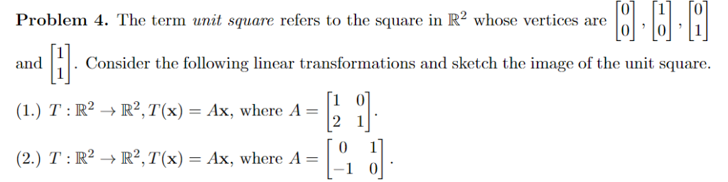 Solved Problem 4. The term unit square refers to the square | Chegg.com