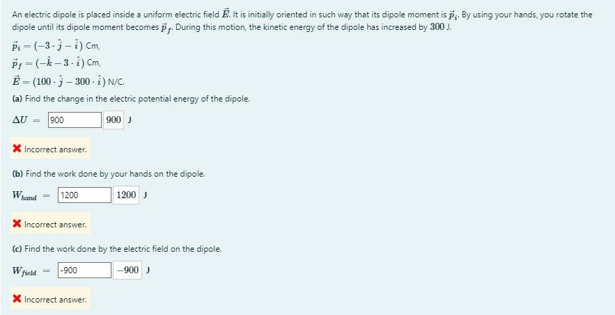 Solved An electric dipole is placed inside a uniform | Chegg.com