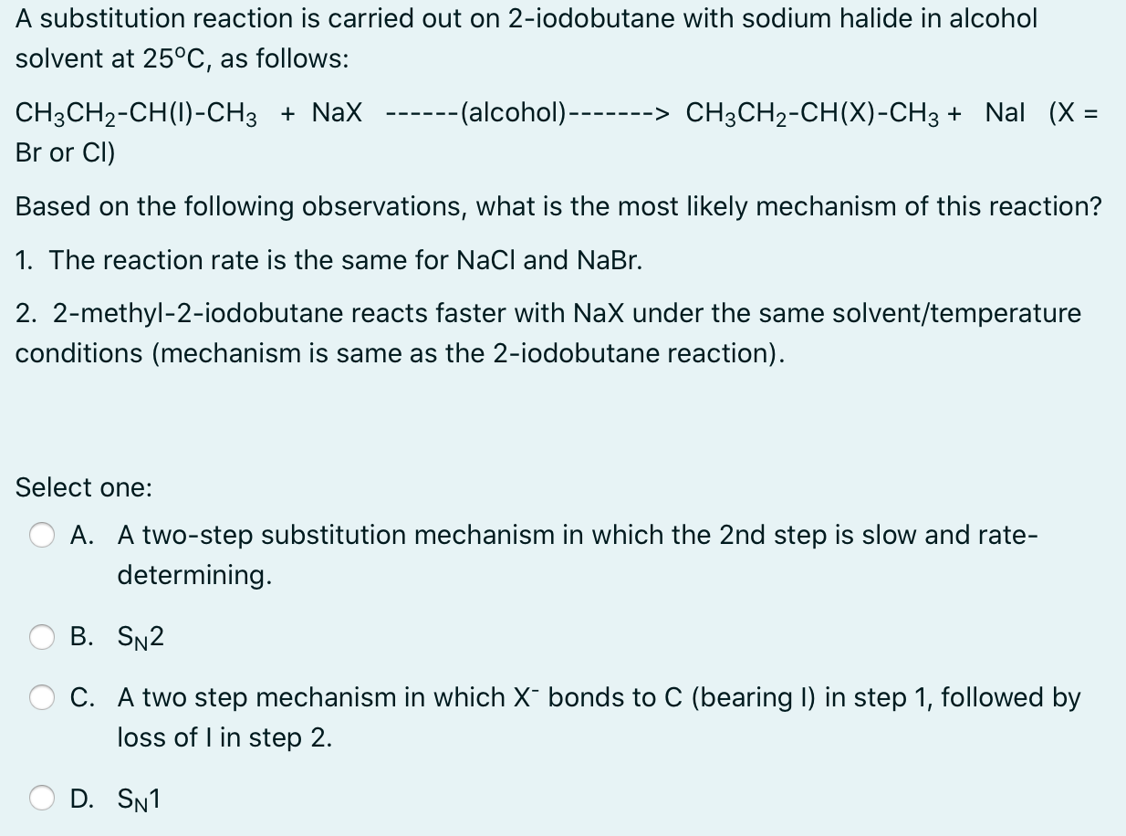 Solved A substitution reaction is carried out on | Chegg.com