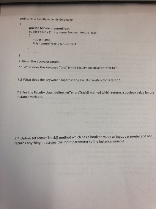 Solved public class Faculty extends Employee private boolean | Chegg.com