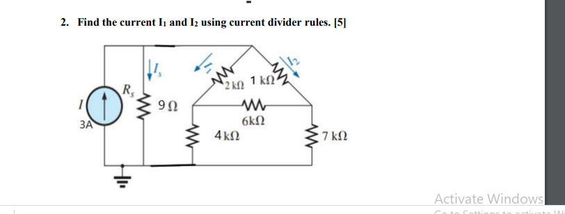 Solved 2. Find the current I and I using current divider | Chegg.com