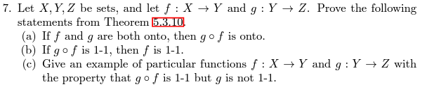 Solved 7 Let Xyz Be Sets And Let Fx→y And Gy→z Prove 5022