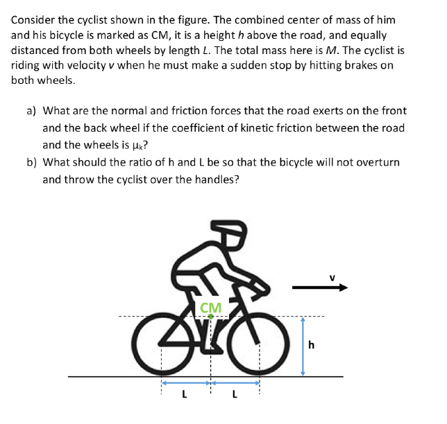 Solved Consider The Cyclist Shown In The Figure. The | Chegg.com