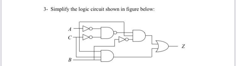 Solved 3- Simplify the logic circuit shown in figure below: | Chegg.com