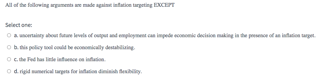 Solved All of the following arguments are made against | Chegg.com