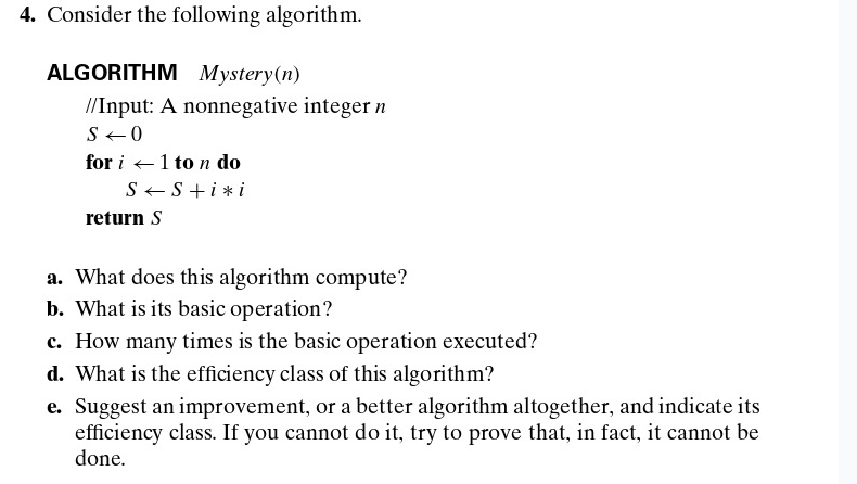 Solved 4. Consider The Following Algorithm. ALGORITHM | Chegg.com