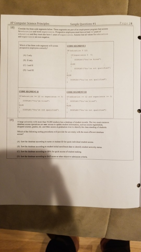 Solved Page6 AP Computer Science Principles 16) Consider the | Chegg.com