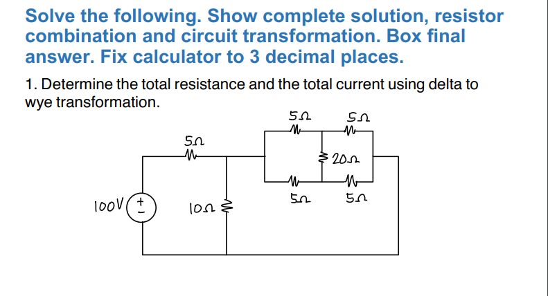 Solved Solve The Following. Show Complete Solution, Resistor | Chegg.com