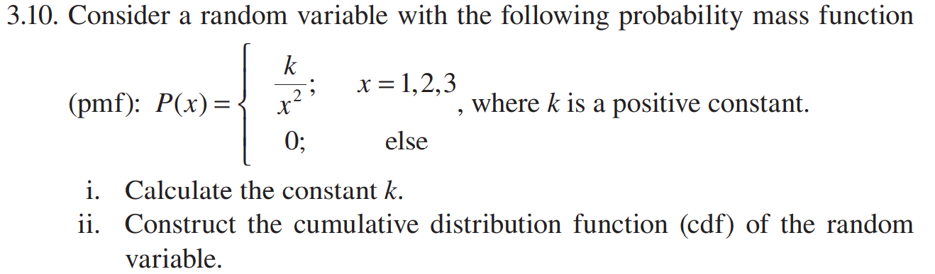 Solved 3.10. Consider a random variable with the following | Chegg.com