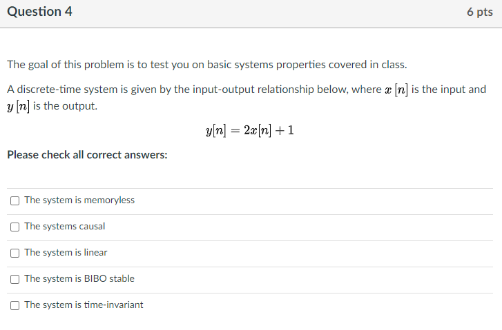 Solved Question 3 6 Pts The Goal Of This Problem Is To Test | Chegg.com