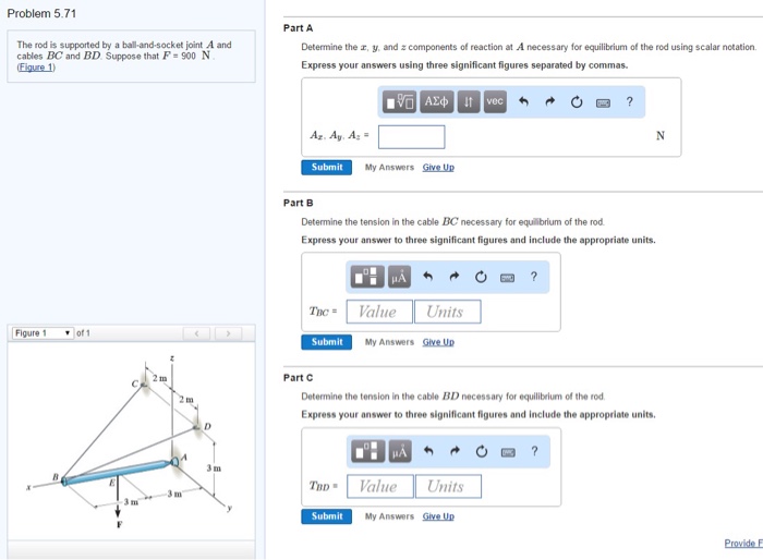 Solved Problem 5.71 Part A The rod is supported by a | Chegg.com