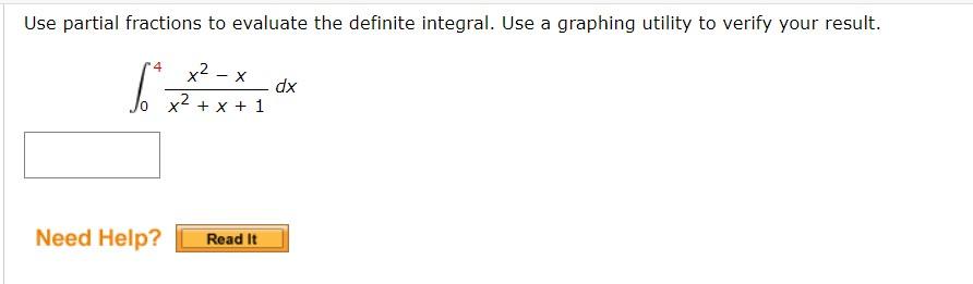 Solved Use partial fractions to evaluate the definite | Chegg.com