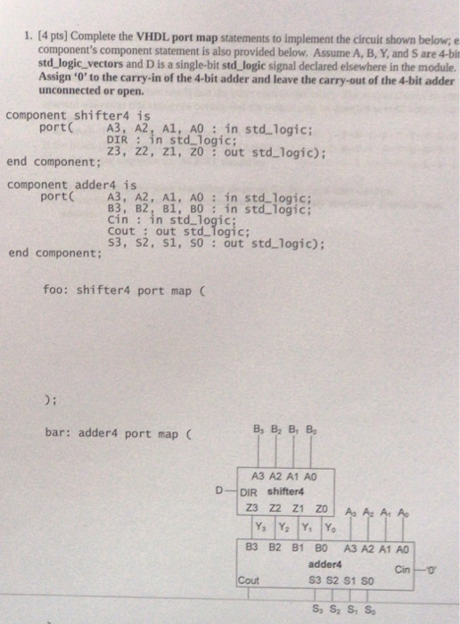 vhdl port assignment