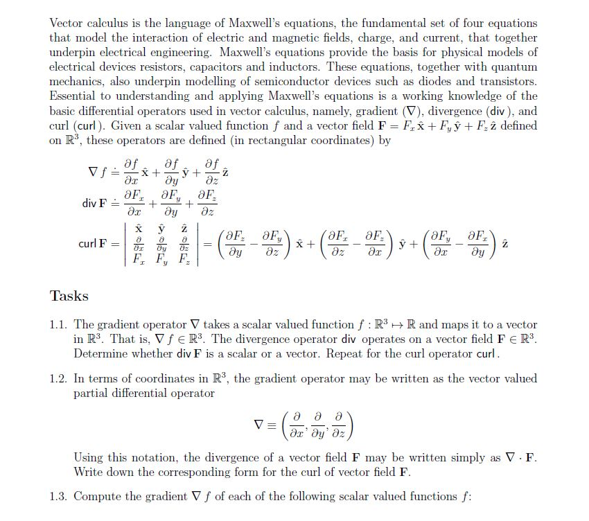 Solved Vector calculus is the language of Maxwell's | Chegg.com