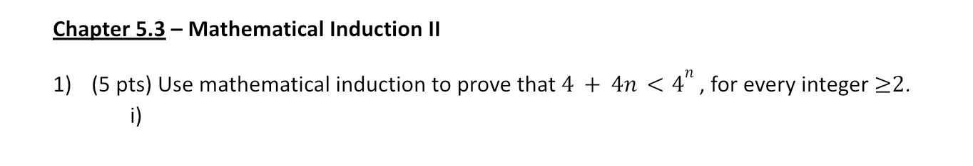 Solved Chapter 5.3 - ﻿Mathematical Induction II(5 ﻿pts) ﻿Use | Chegg.com