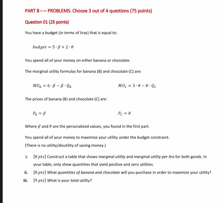 Solved PART B - PROBLEMS: Choose 3 Out Of 4 Questions (75 | Chegg.com