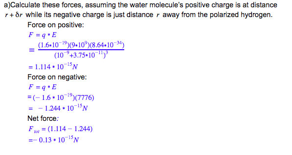Solved Consider a water molecule (dipole moment p = 6 x | Chegg.com
