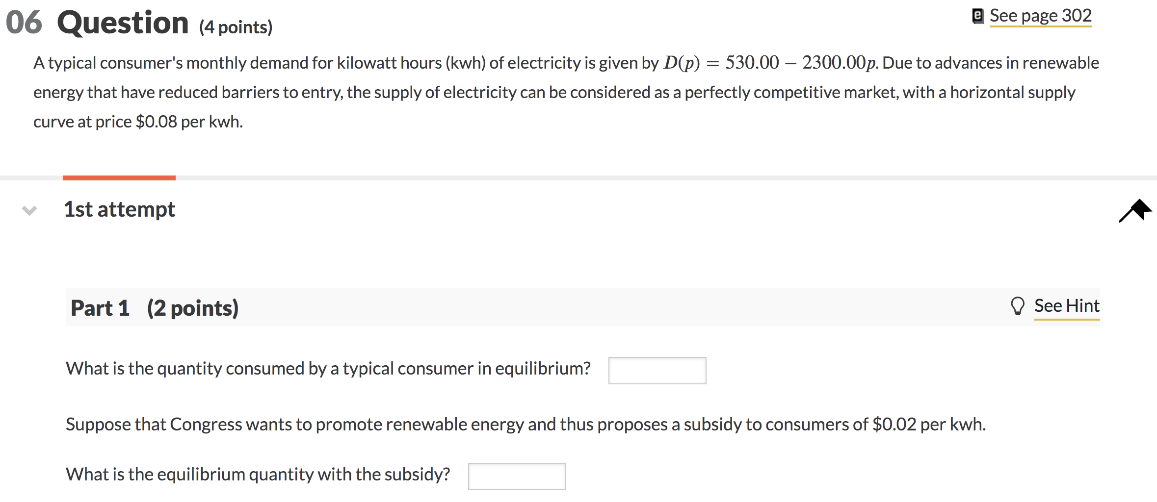 Solved = 06 Question (4 points) e See page 302 A typical | Chegg.com