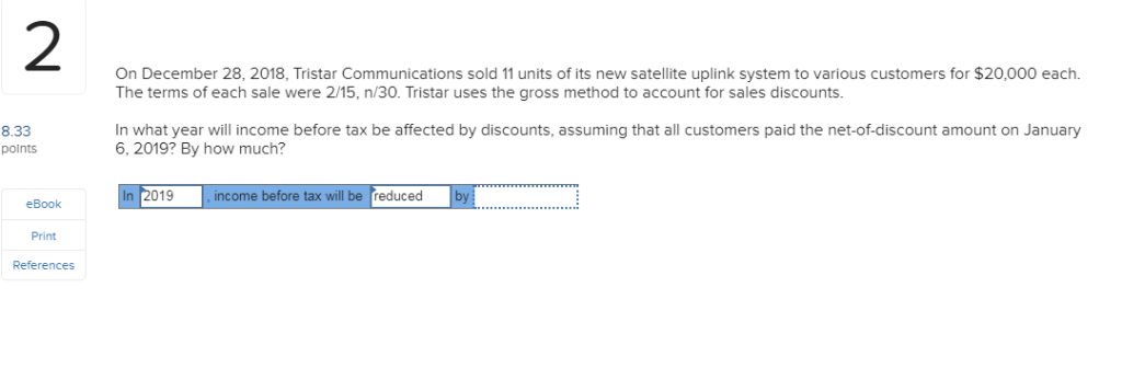 Solved 2 On December 28, 2018, Tristar Communications sold | Chegg.com