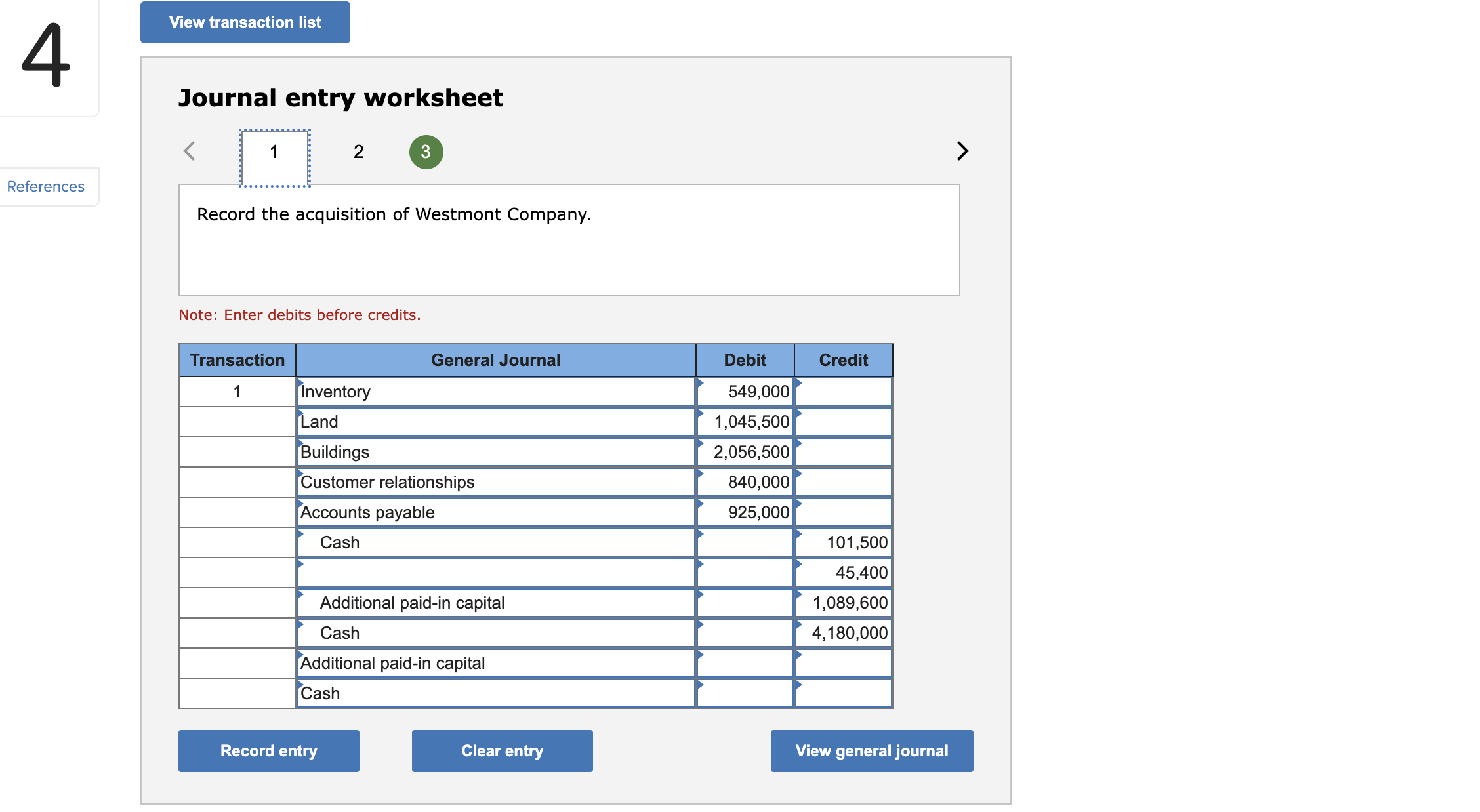 Solved Journal entry worksheet Record the acquisition of | Chegg.com