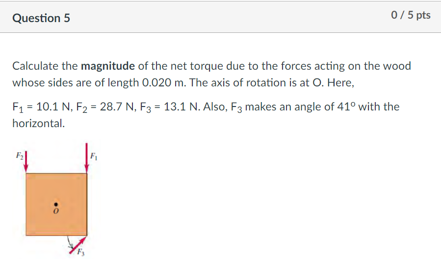 Solved Calculate The Magnitude Of The Net Torque Due To The | Chegg.com