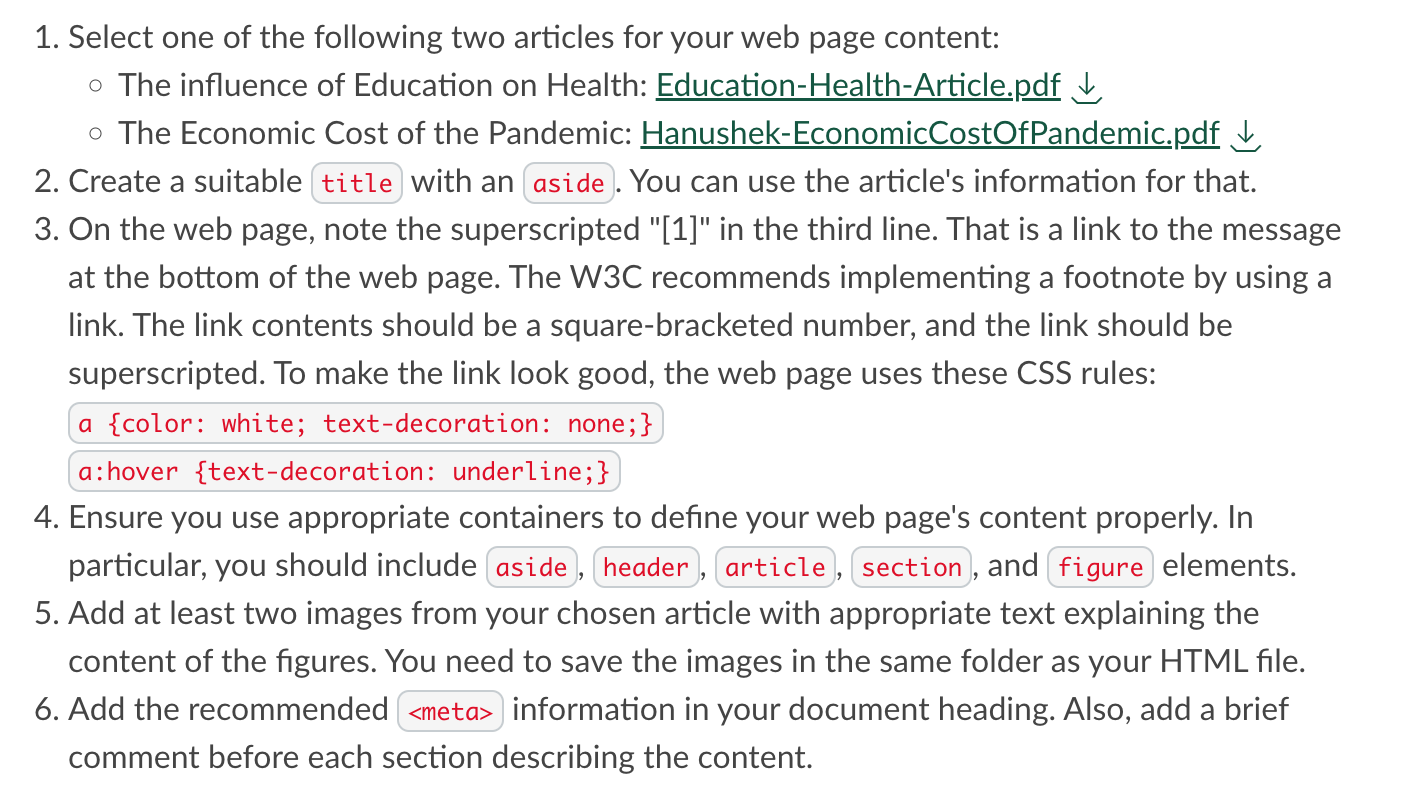 Solved Create the complete HTML and CSS code to implement a | Chegg.com