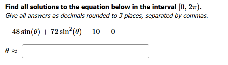 Solved Find all solutions to the equation below in the | Chegg.com