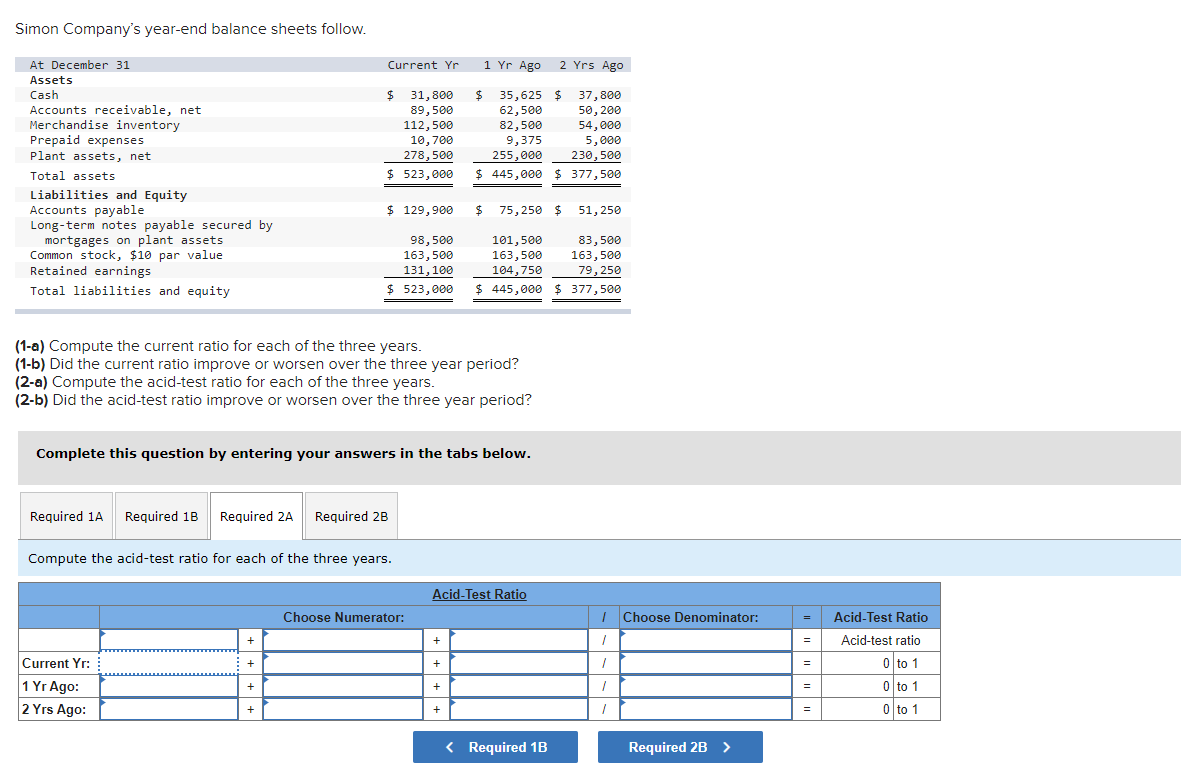 solved-simon-company-s-year-end-balance-sheets-follow-at-chegg