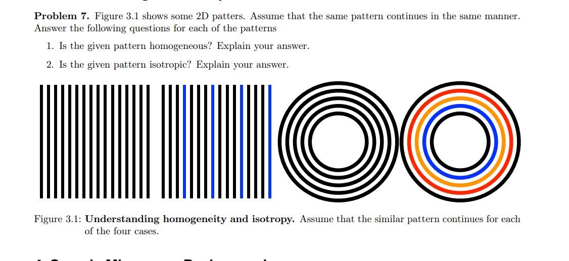Solved Problem 7. Figure 3.1 shows some 2D patters. Assume | Chegg.com