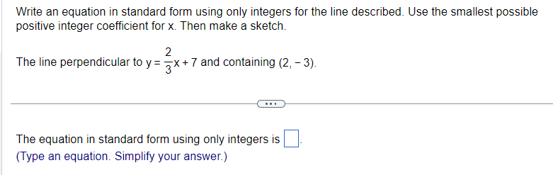 Solved Write an equation in standard form using only | Chegg.com