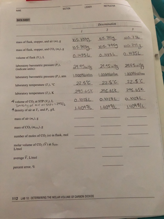 Solved density if air at STP = 1.29 g/L Calculate the