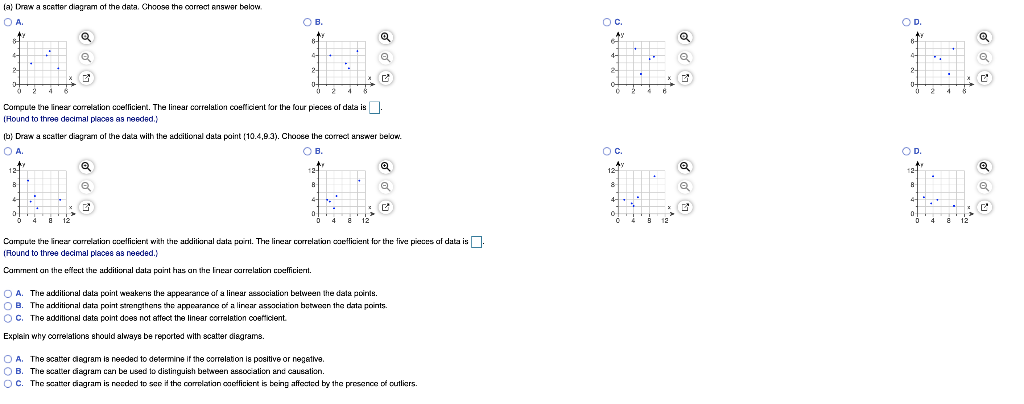 Solved Use the given data to complete parts (a) and | Chegg.com