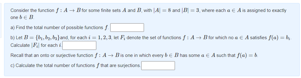 Solved Consider The Function F : A + B For Some Finite Sets | Chegg.com