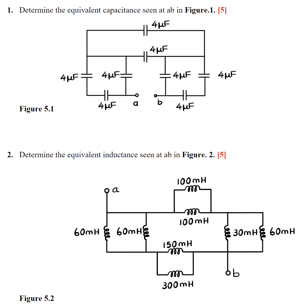 Solved 1. Determine The Equivalent Capacitance Seen At Ab In | Chegg.com