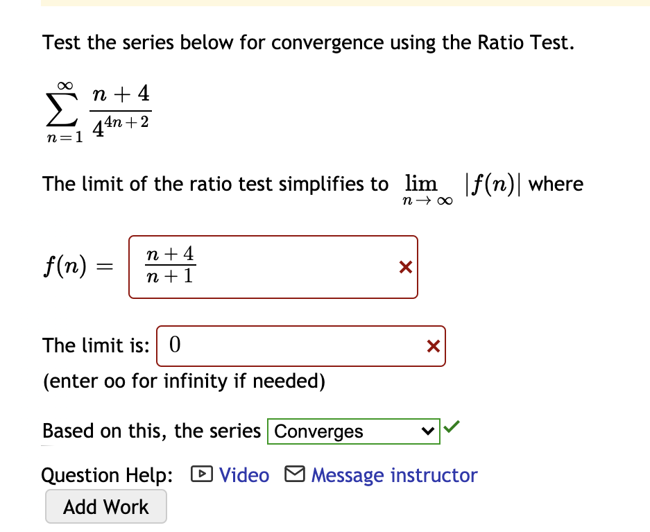 Solved Test the series below for convergence using the Ratio | Chegg.com