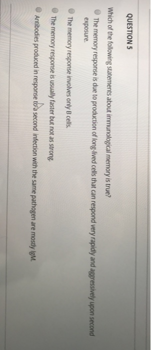 Solved QUESTION 5 Which of the following statements about | Chegg.com